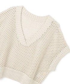 GRACE CONTINENTAL メッシュVネックニットトップ