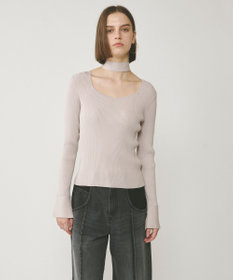 GRACE CONTINENTAL ボウタイリブニットトップ