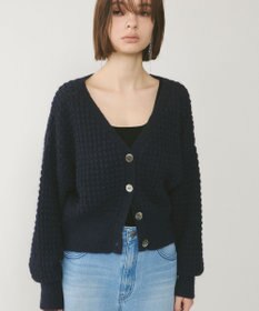 GRACE CONTINENTAL ワッフルショートニットカーディガン