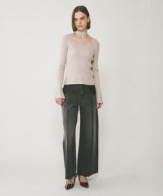 GRACE CONTINENTAL ボウタイリブニットトップ