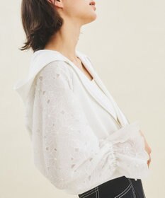 Gracecontinental カットワークパフ袖パーカー カットワークパフ袖パーカー / GRACE CONTINENTAL | GRACE