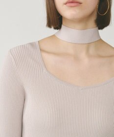 GRACE CONTINENTAL ボウタイリブニットトップ