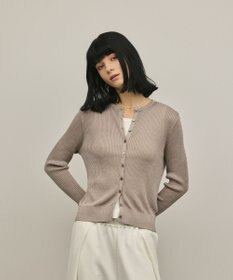 GRACE CONTINENTAL ハイゲージラメニットカーディガン