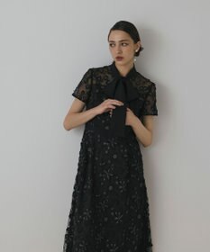 GRACE CONTINENTAL フラワ－フレアドレス