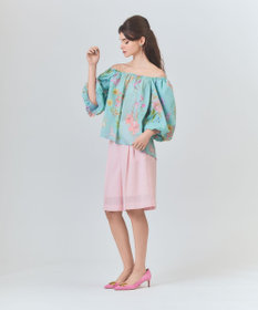 GRACE CONTINENTAL ボタニカルドレープブラウス