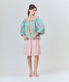 GRACE CONTINENTAL ボタニカルドレープブラウス