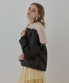 GRACE CONTINENTAL フェイクレザーボンバージャケット