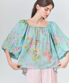 GRACE CONTINENTAL ボタニカルドレープブラウス