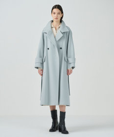 GRACE CONTINENTAL ウールカシミヤリバーコート グレー