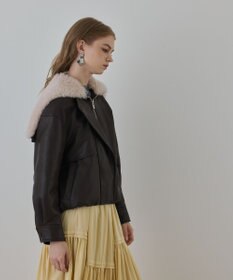 GRACE CONTINENTAL フェイクレザーボンバージャケット