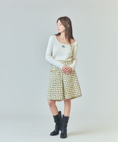 GRACE CONTINENTAL ロゴ刺繍リブトップ