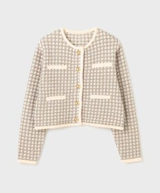 GRACE CONTINENTAL ツイードニットカーディガン