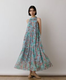GRACE CONTINENTAL リゾートプリントティアードワンピース