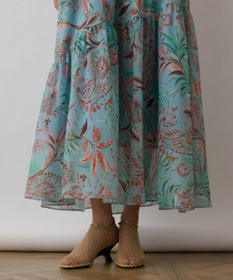 GRACE CONTINENTAL リゾートプリントティアードワンピース