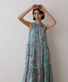GRACE CONTINENTAL リゾートプリントティアードワンピース