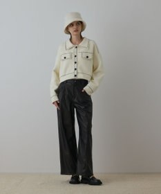 GRACE CONTINENTAL ステッチニットジャケット キナリ