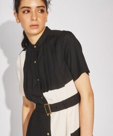 GRACE CONTINENTAL プリーツ配色ワンピース