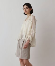 GRACE CONTINENTAL シフォンフレアブラウス キナリ