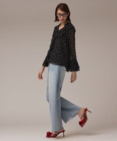 GRACE CONTINENTAL ラッフルドットトップ ブラック