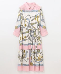 GRACE CONTINENTAL スカーフプリントシャツドレス
