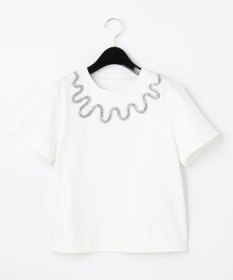 ビジューネックTシャツ　グレースコンチネンタル ビジューネックTシャツ / GRACE CONTINENTAL | GRACE