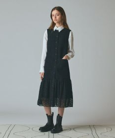 GRACE CONTINENTAL チュールコンビツイードワンピース