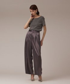 GRACE CONTINENTAL トリアセサテンワイドパンツ