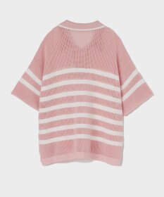 GRACE CONTINENTAL ワッフルボーダートップ