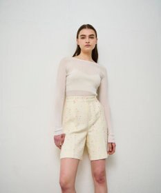 GRACE CONTINENTAL ネオンドットジャガードパンツ キナリ