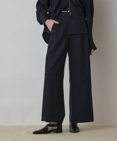 GRACE CONTINENTAL タックワイドパンツ ストライプ