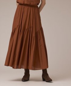 GRACE CONTINENTAL コットンシルクティアードスカート