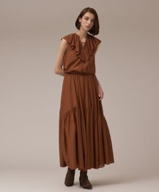 GRACE CONTINENTAL コットンシルクティアードスカート