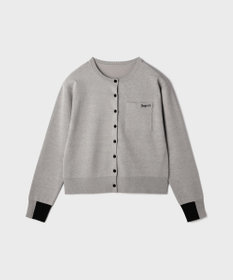 GRACE CONTINENTAL バイカラーロゴニットカーディガン