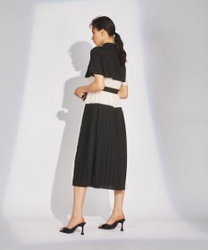 シャツカラー配色ワンピース （ロング・マキシ丈ワンピース