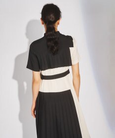 GRACE CONTINENTAL プリーツ配色ワンピース