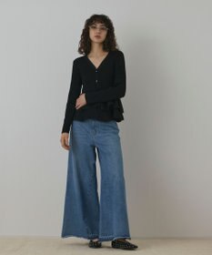 GRACE CONTINENTAL ペプラムニットカーディガン