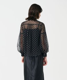 GRACE CONTINENTAL チュールドットボウタイブラウス