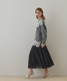 GRACE CONTINENTAL レースドルマンニットトップ