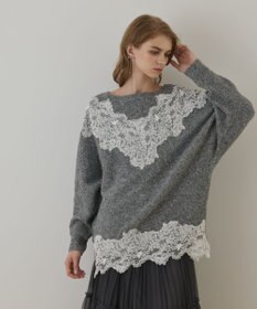 GRACE CONTINENTAL レースドルマンニットトップ