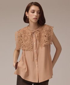 GRACE CONTINENTAL パターンレースカラーブラウス