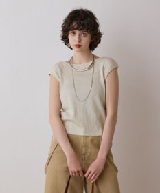 GRACE CONTINENTAL スパンコールリブトップ キナリ