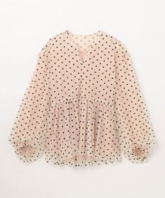 GRACE CONTINENTAL ドットフロッキーチュールトップ