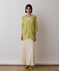 GRACE CONTINENTAL メッシュスキッパーニットカーディガン