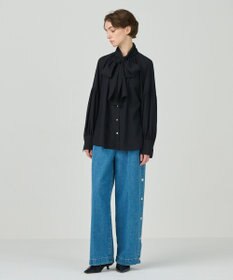 GRACE CONTINENTAL タイ付ギャザーシャツ