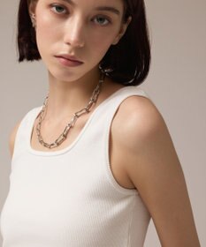 GRACE CONTINENTAL テレコリブトップ ホワイト