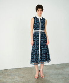 GRACE CONTINENTAL マリン刺繍チュールワンピース