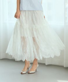 GRACE CONTINENTAL レース切替ティアードスカート