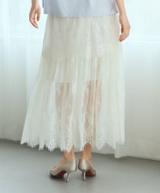 GRACE CONTINENTAL レース切替ティアードスカート
