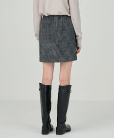 GRACE CONTINENTAL シャギーチェックミニスカート