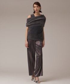 GRACE CONTINENTAL オフタートルニットトップ グレー